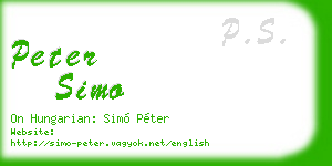 peter simo business card