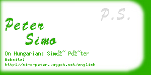 peter simo business card